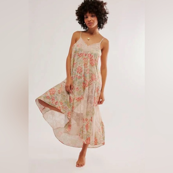 Free People FP Intimately First Date Printed Maxi Slip Dress NWT - Picture 3 of 9